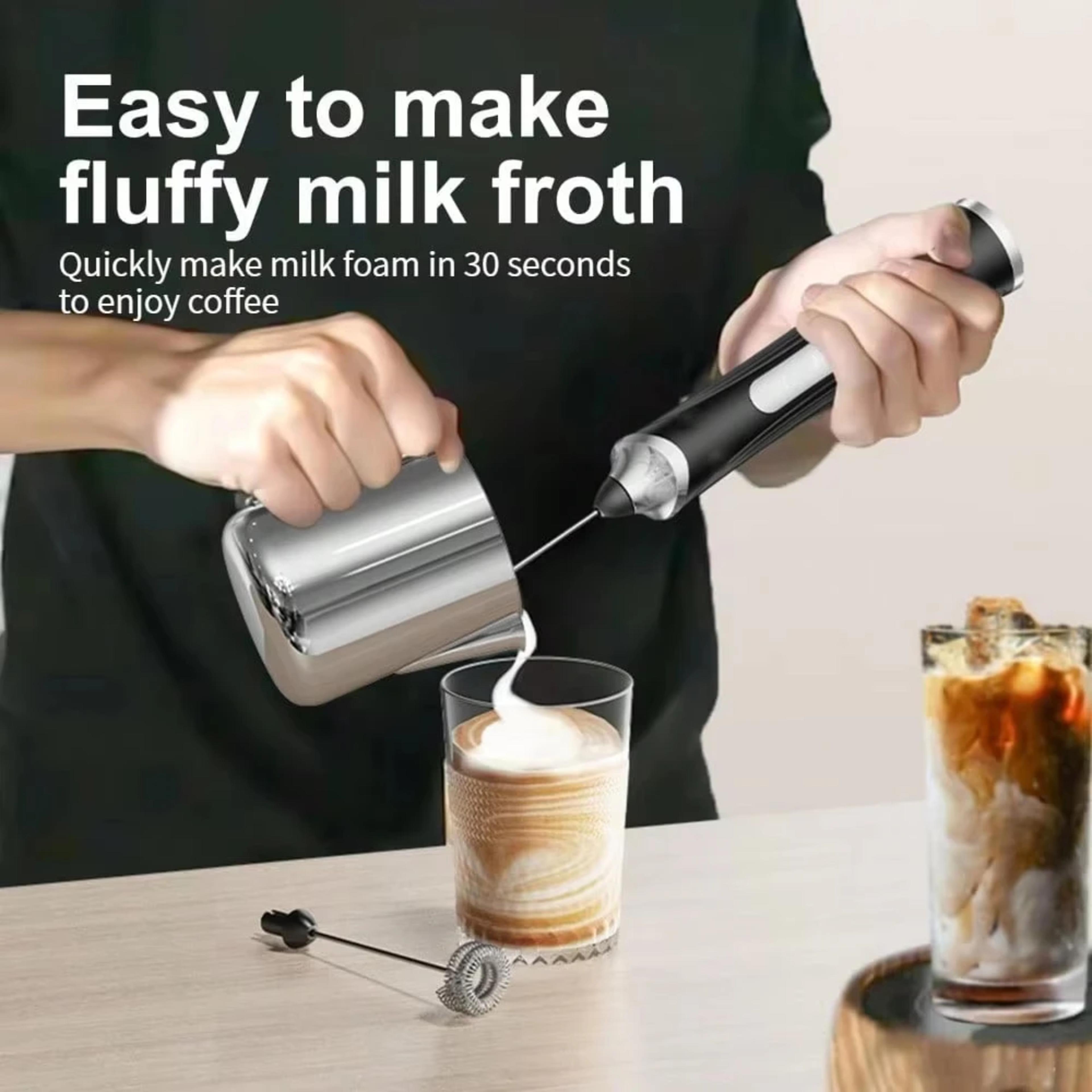 Portable milk frother, handheld egg beater, USB milk coffee cream stick, 3-speed cream and butter mixer, multifunctional mixer