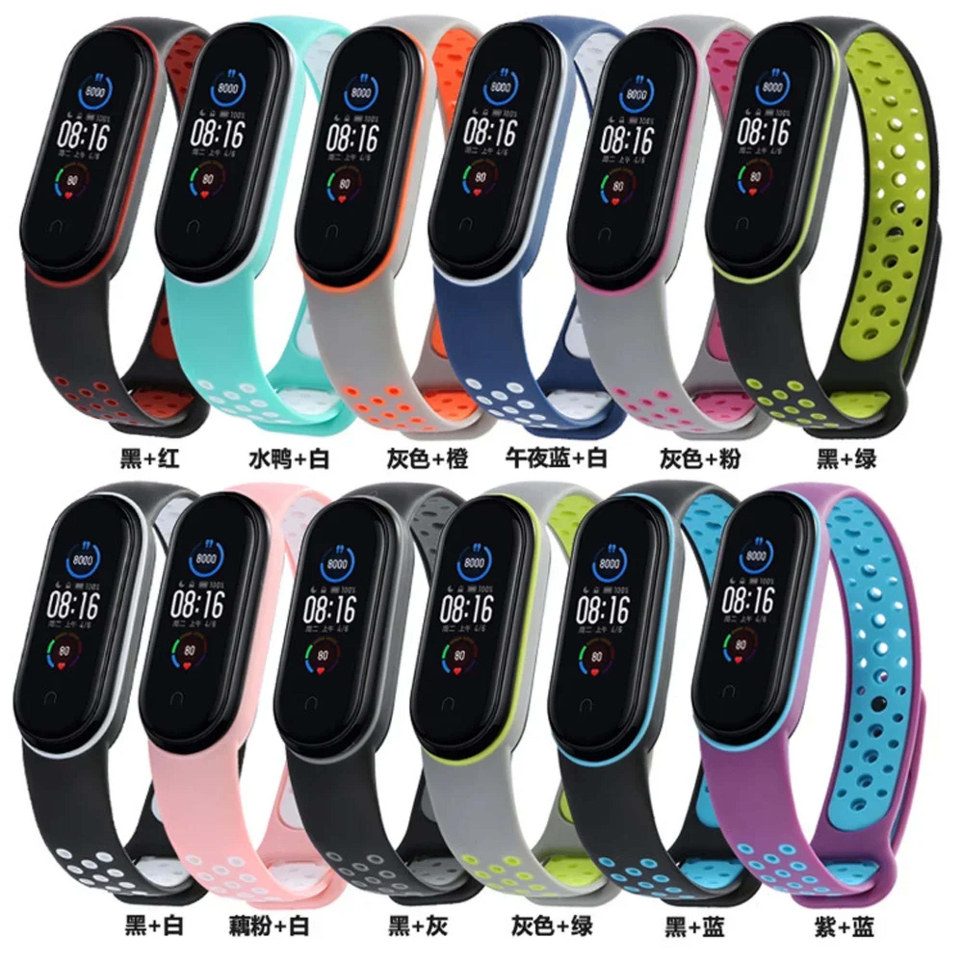 Silicone Watchband For Xiaomi Mi Band 7 NFC smartwatch Correa miband7 Air-Hole Sport Wrist bracelet on Mi band 6 5 4 3 7 8 strap alternate