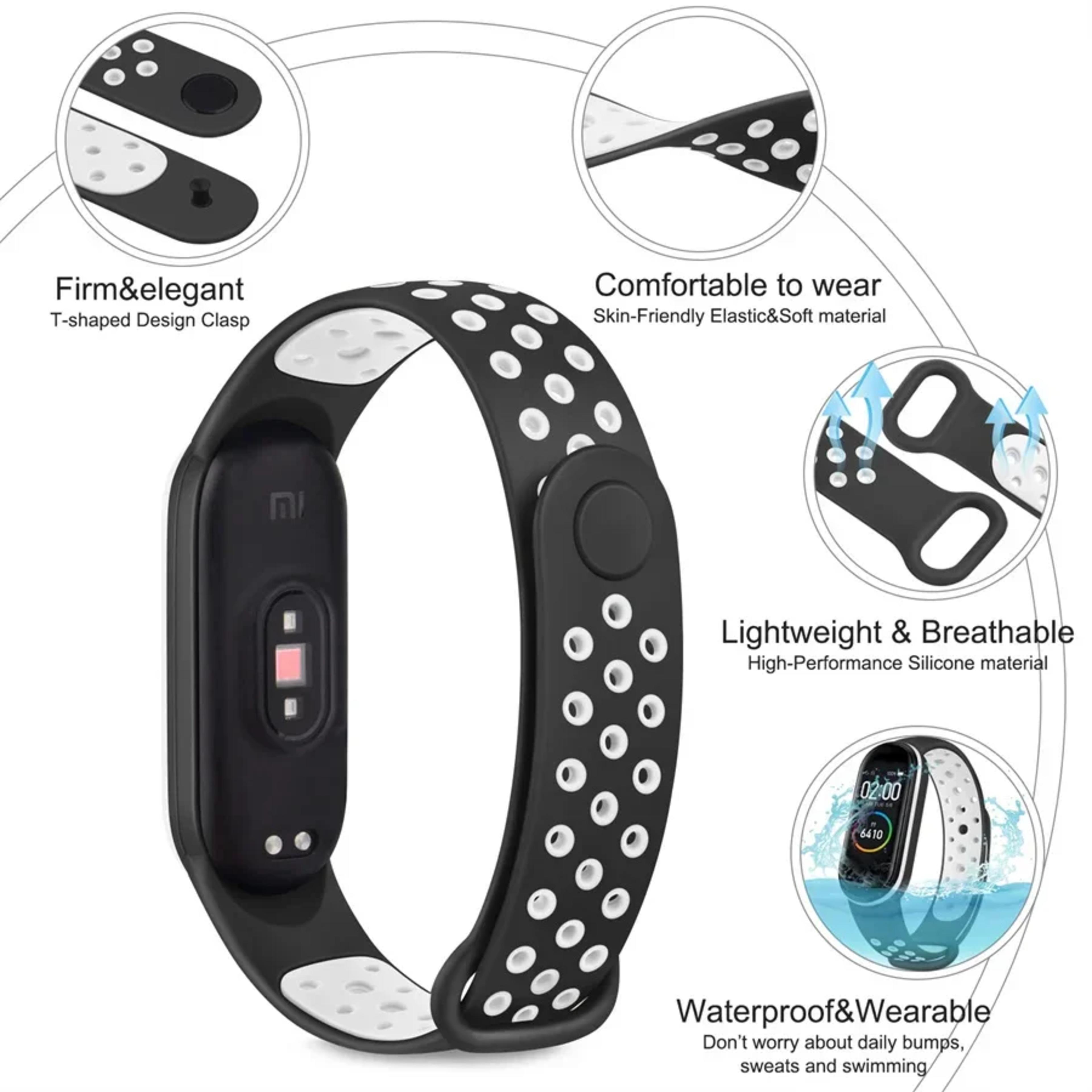 Silicone Watchband For Xiaomi Mi Band 7 NFC smartwatch Correa miband7 Air-Hole Sport Wrist bracelet on Mi band 6 5 4 3 7 8 strap view 3