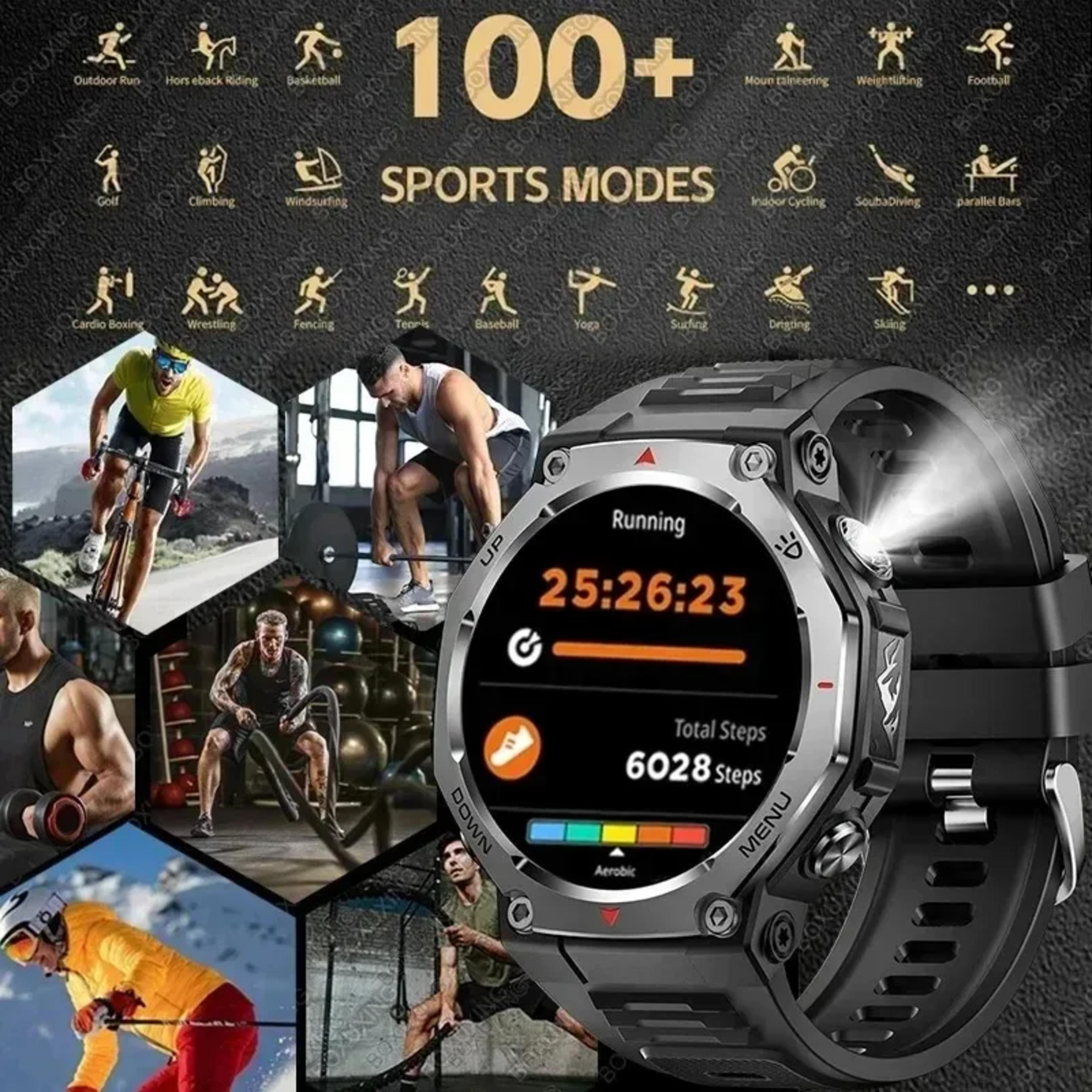 Xiaomi 2026 New Military Outdoor Sports Smart Watch Motion Track 5 ATM Waterproof Heart Rate HD Bluetooth Call Smart watch Men view 3