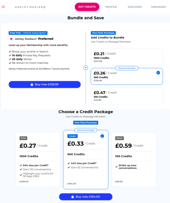 ashleymadison cost uk new