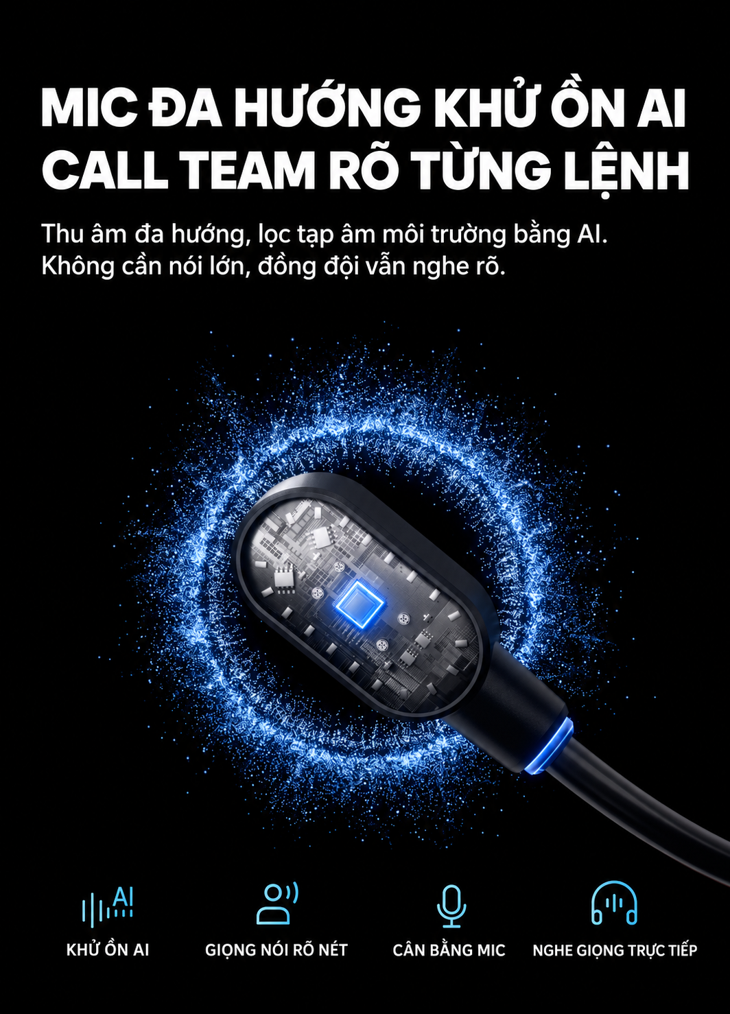 Micro đa hướng khử ồn AI của tai nghe MCHOSE R9