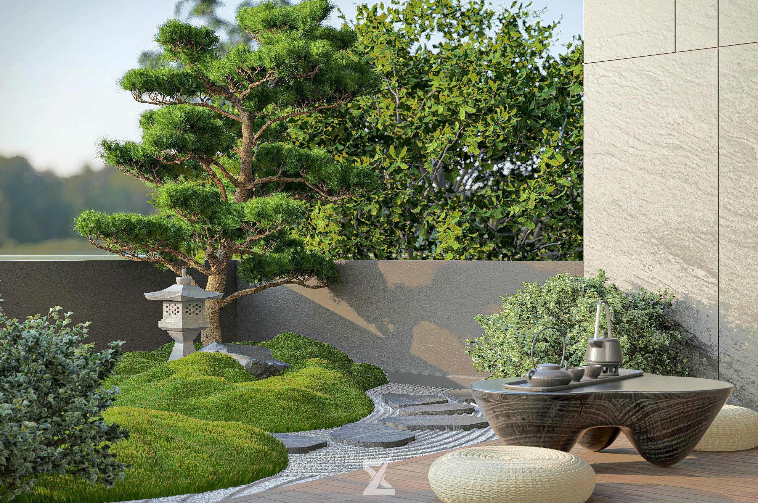 Cận cảnh góc thưởng trà thanh tịnh tại Lucent Villa