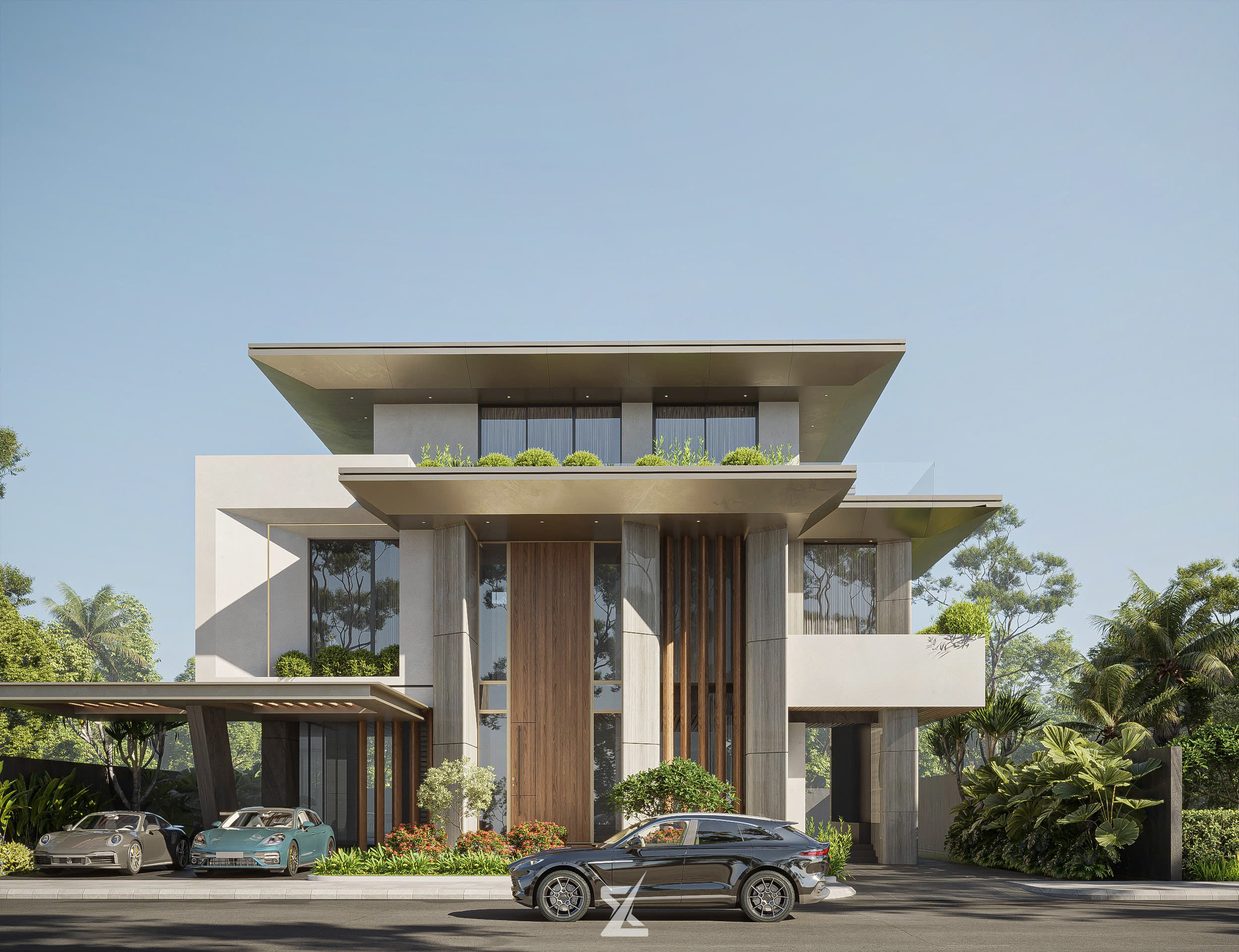 Mặt tiền chính diện THE OASIS VILLA 15x25m