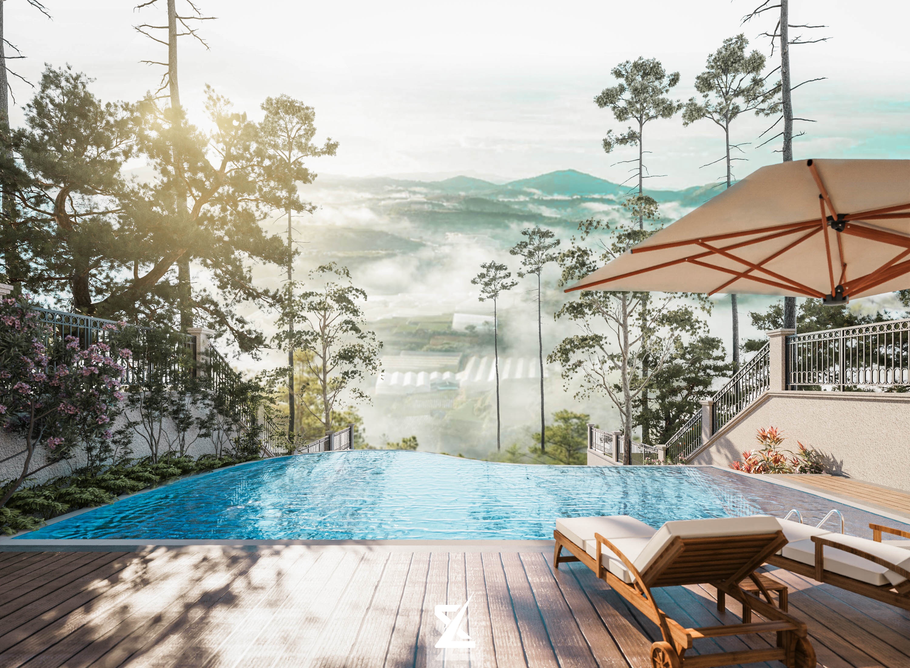 Hồ bơi vô cực view thung lũng mây trời lúc bình minh đem đến trải nghiệm nghỉ dưỡng đắt giá