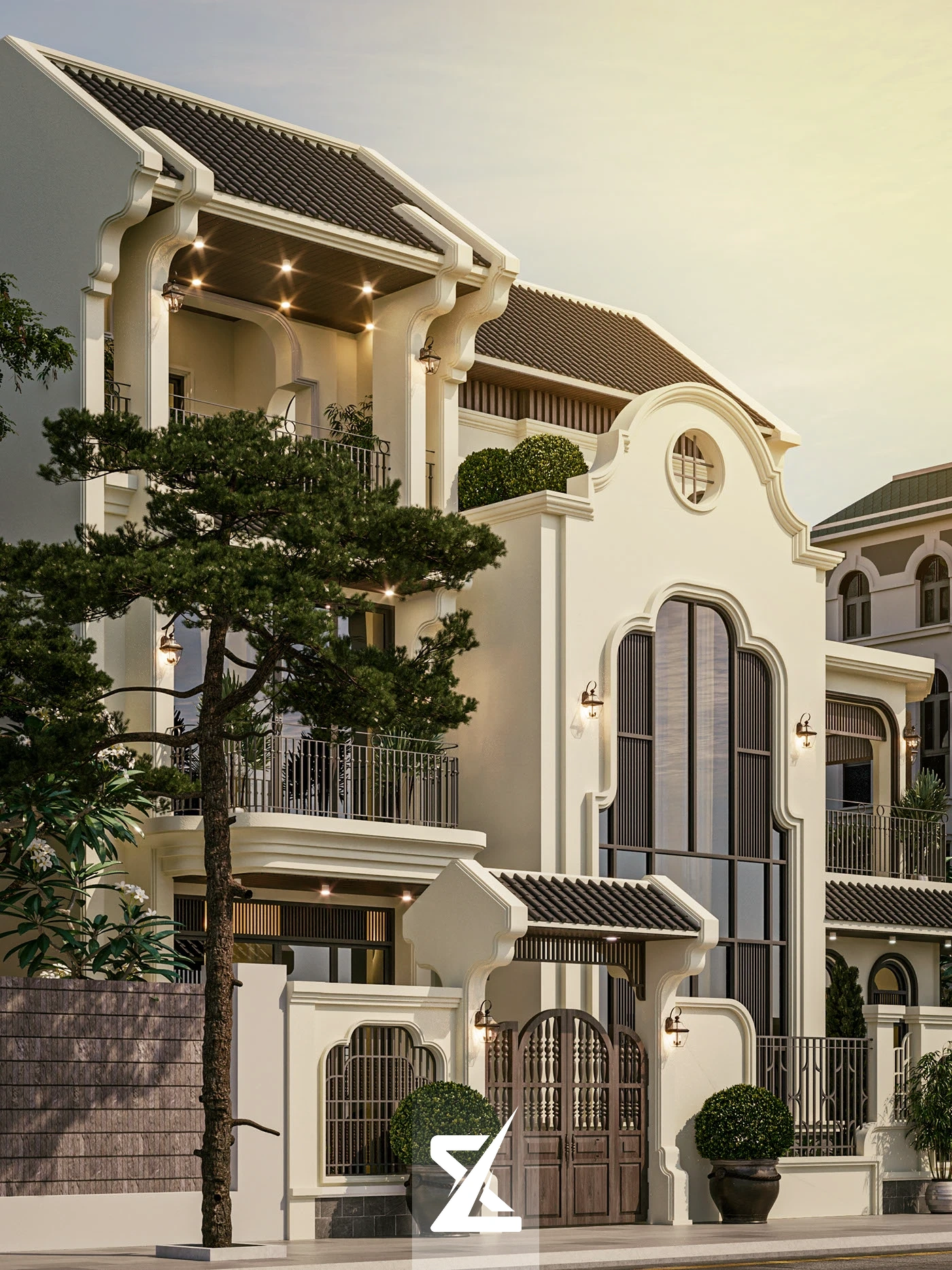Góc nhìn hướng nắng sớm làm nổi bật sự giao thoa tinh tế giữa kiến trúc Pháp cổ và tinh thần Á Đông