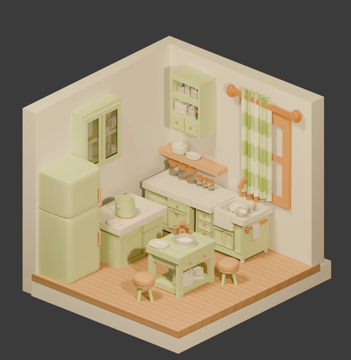 green kitchen