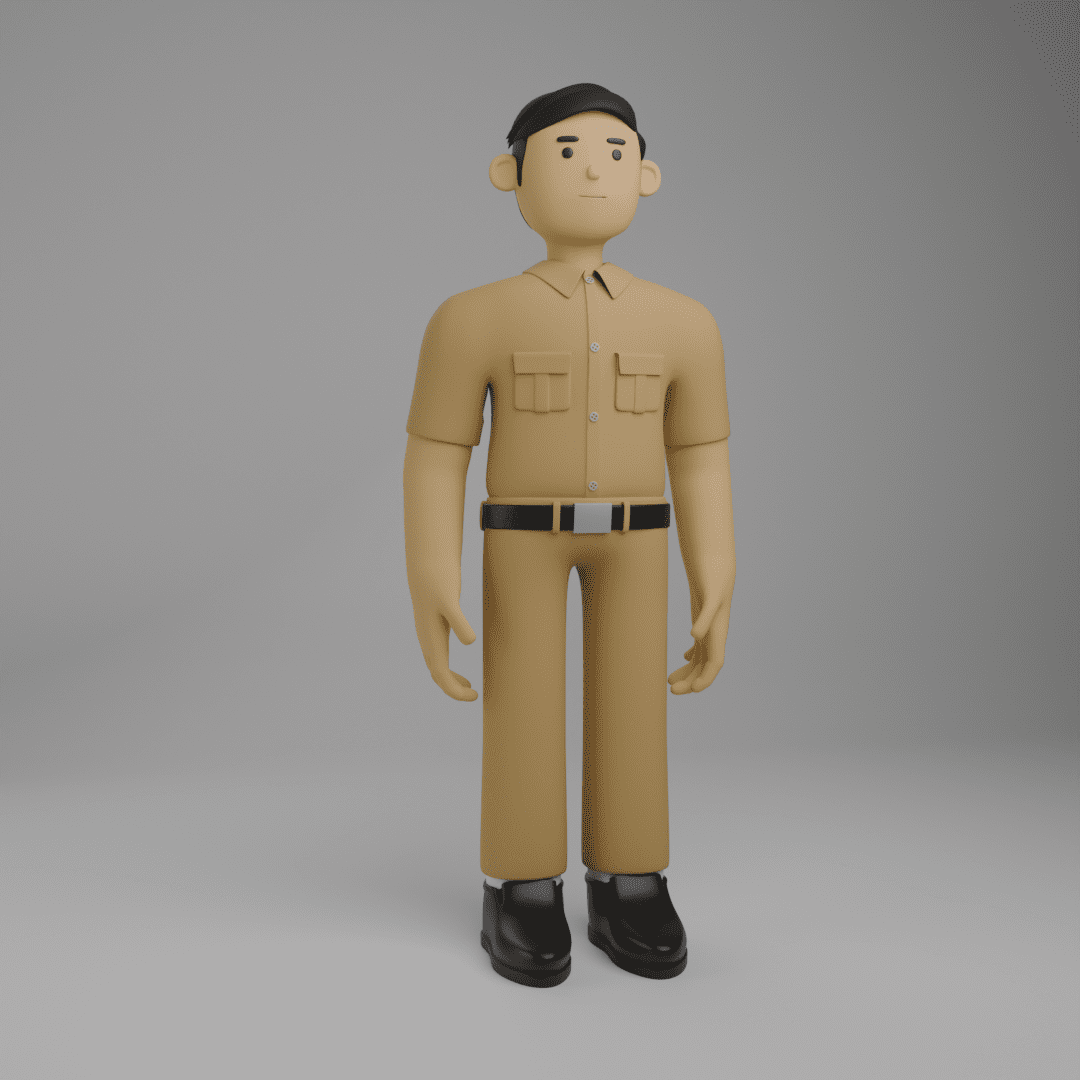 3D Simple Character Guru (laki2-perempuan)