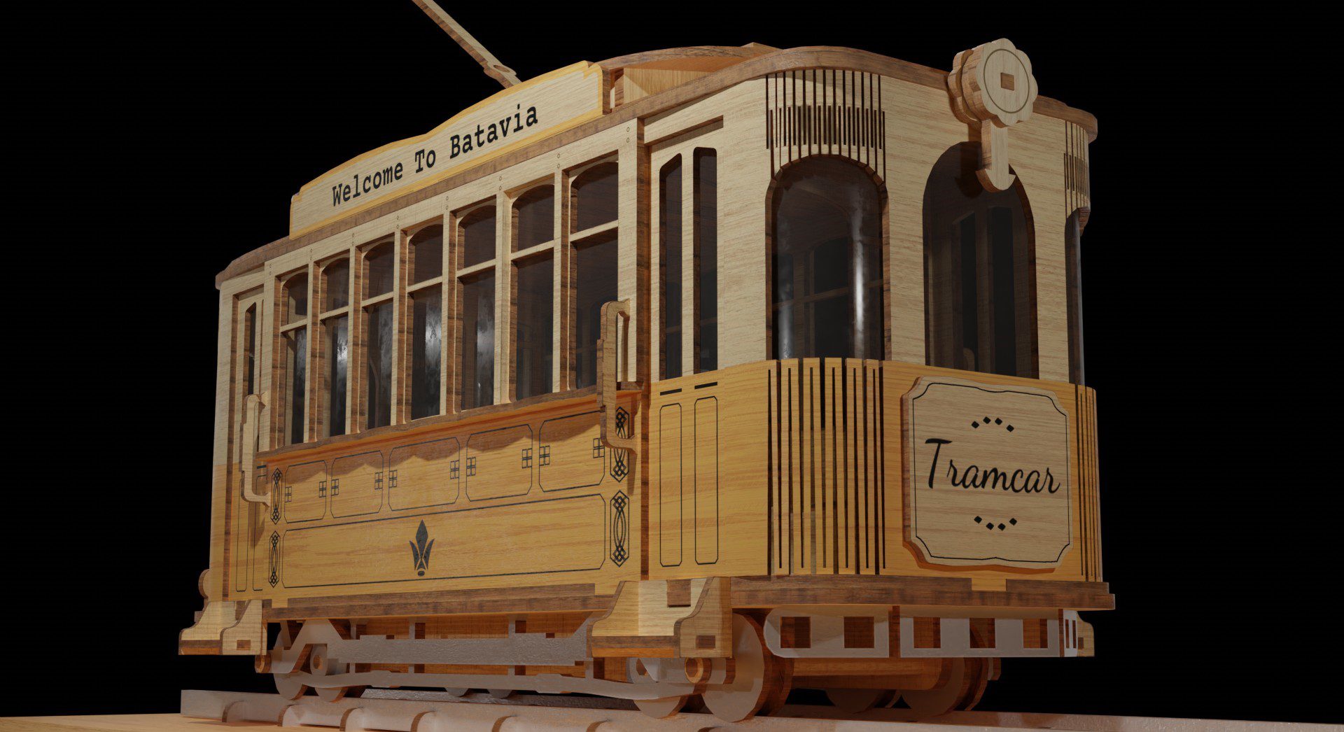 Realistic Tramcar Wooden Puzzle
