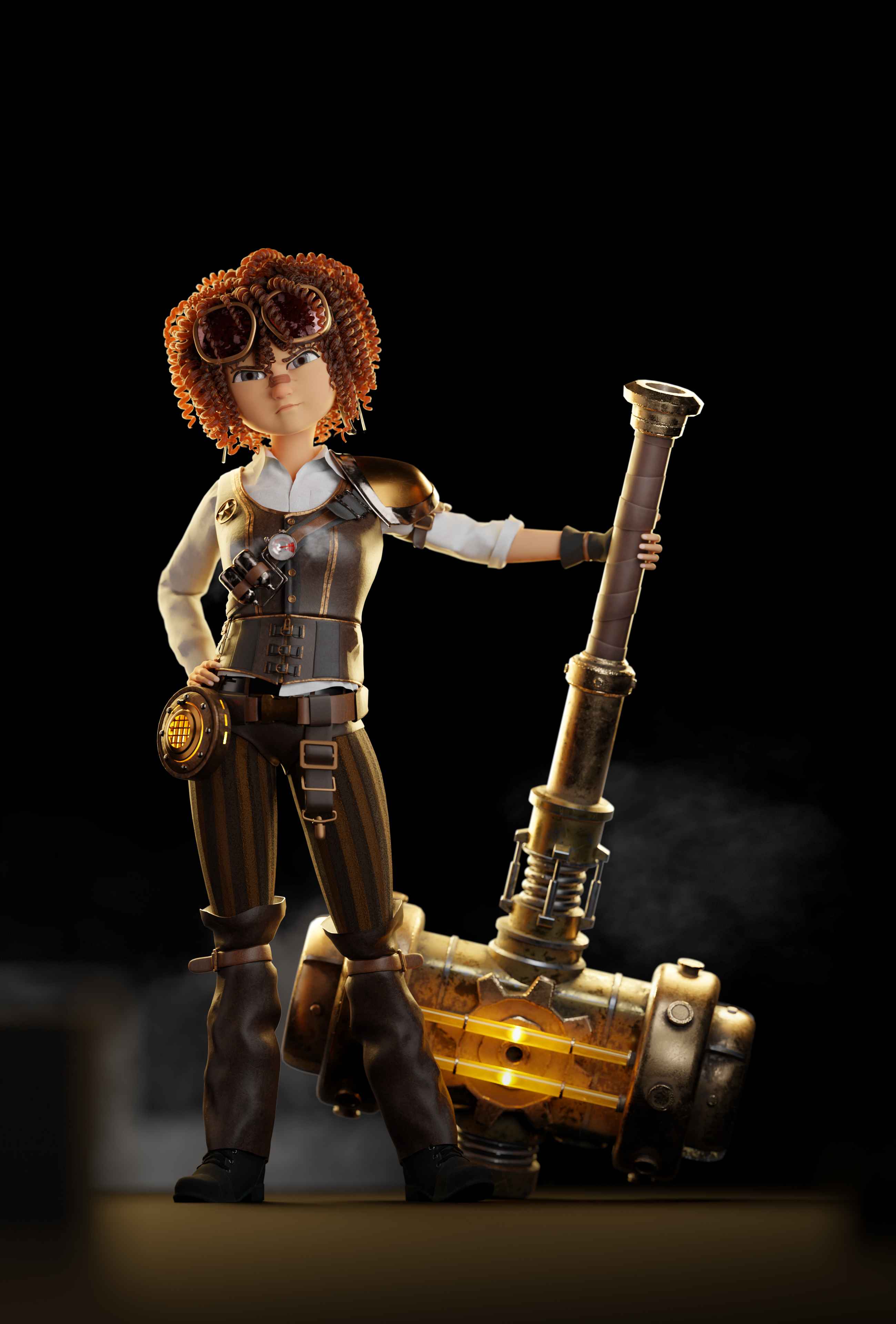 Steampunk Girl Character