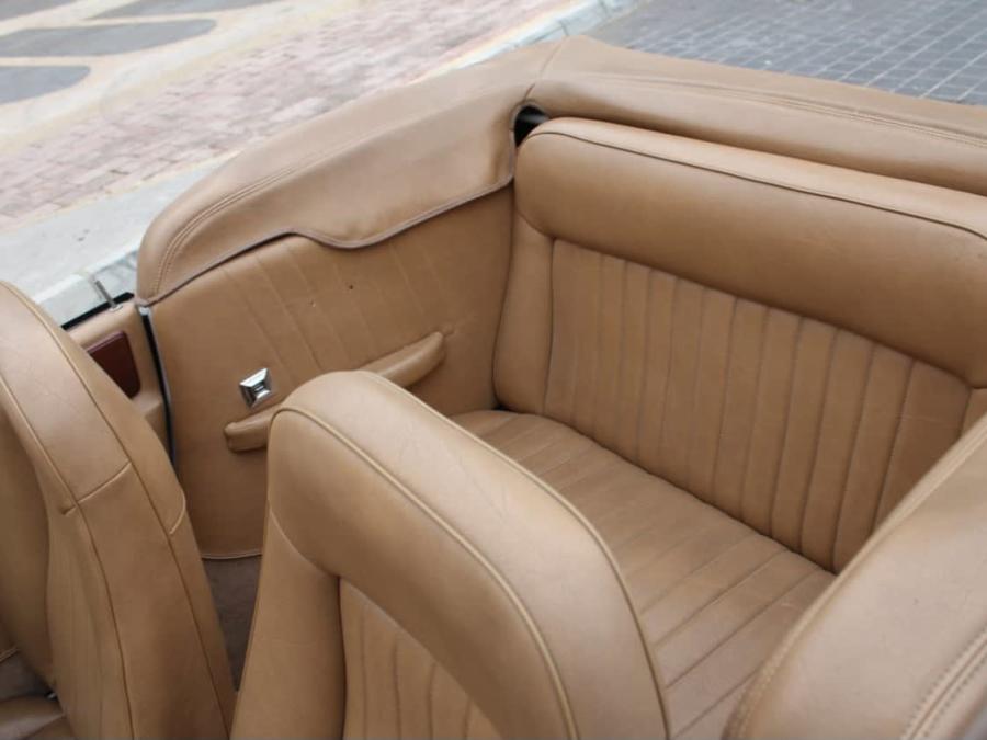 Tan leather seats of the 1978 Excalibur convertible