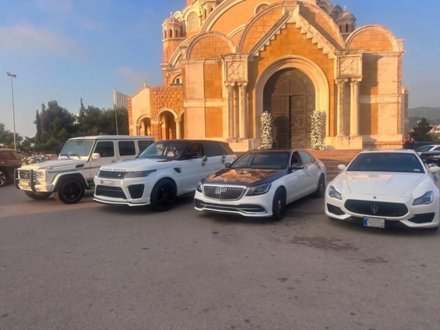 Wedding convoy with a G-Class, Range Rover Sport, Maybach and Ghibli at St. Paul Basilica (Boulsieh), Harissa