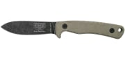 Esee Ashley Emerson hunting knife, leather sheath, 1095 steel, canvas micarta handle