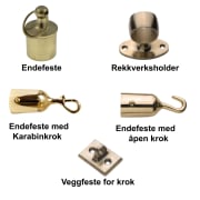 Holder og Fester for Rekkverksline - Messing