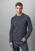 Fisherman Genser Roll Neck - Navy Slate