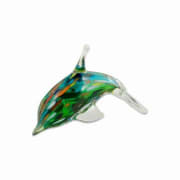 Delfin I glass - Fargerik, Lengde 12 cm, vekt 170 gram