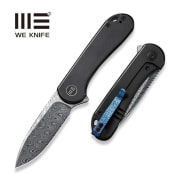 We Knife Elementum - Black Titanium Handle - Hakkapella Damasteel Blade