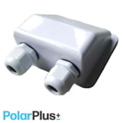 ABS kabelgjennomføringsboks hvit 2xM20 nipler IP68