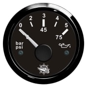 Osculati Oljetrykksmåler 0-5 bar, sort. 12/24V