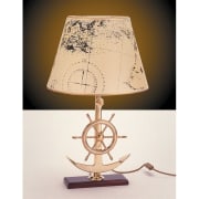 Foresti Suardi Nautisk Bordlampe Polert Messing Anker og Ratt 220V