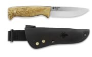 Peltonen Knives M07 Full Tang, curly birch, brown leather sheath