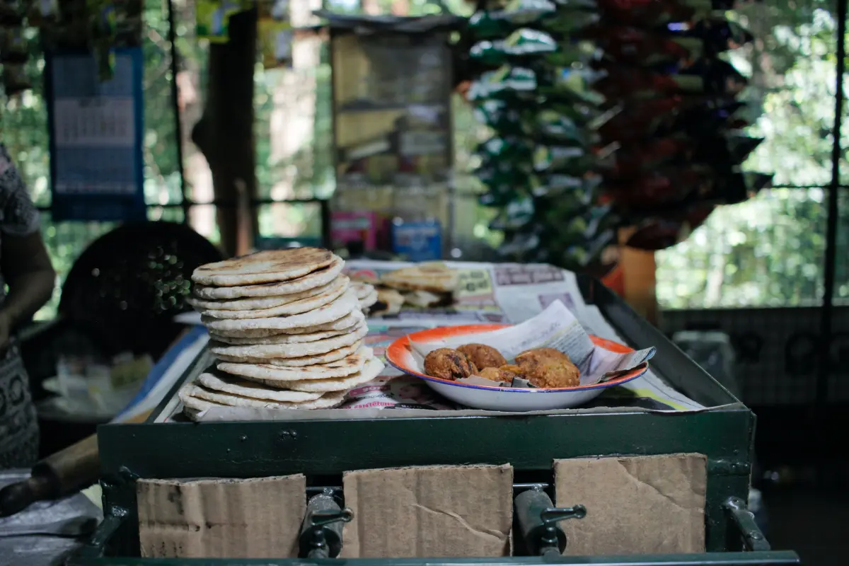 Sri Lankan food in the background for Baba's Kitchen in HCMC, Vietnam