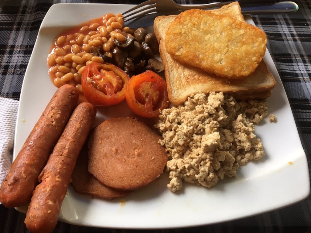 Vegetarian English breakfast at Bookworks (Saigon)