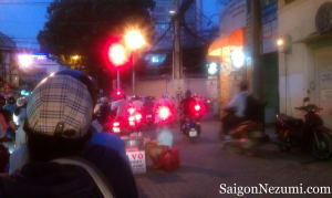 Driving on the sidewalk during rush hour - Saigon, Vietnam Driving on the sidewalk during rush hour - Saigon, Vietnam