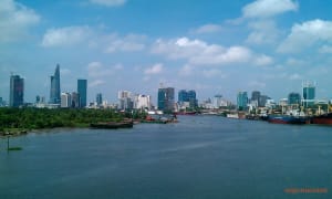 Saigon Skyline (2012) from Cau Thu Thiem Bridge Saigon Skyline (2012) from Cau Thu Thiem Bridge