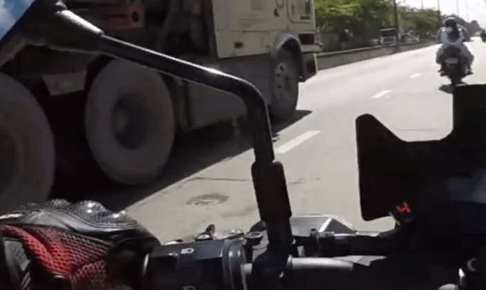Water spray from truck in Vietnam