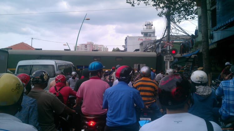 Saigon Train Crossing in the Phu Nhuan District