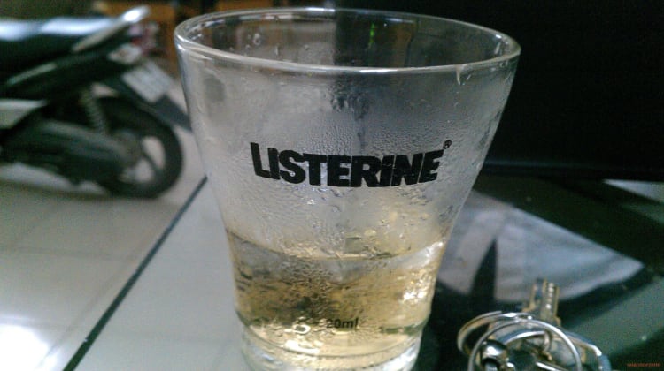 Ice tea in a Listerine cup