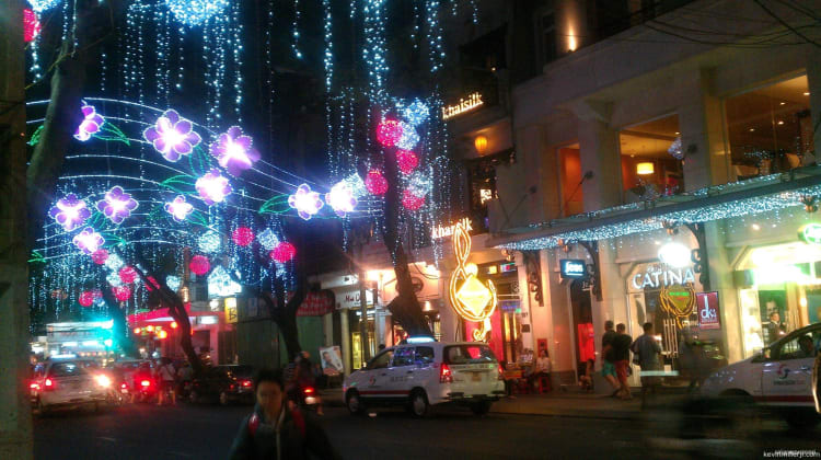 Tet lights in Saigon's District 1