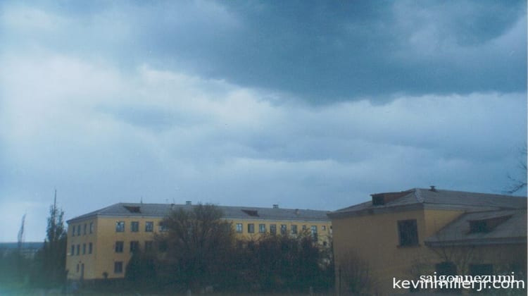 Karatau Lyceum in Spring - Karatau, Kazakhstan
