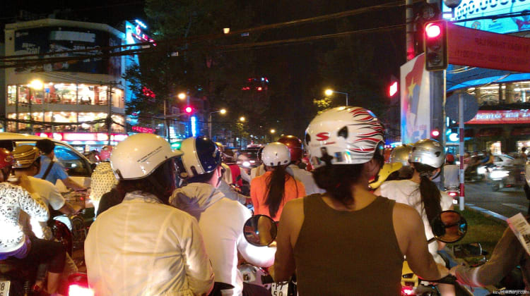 Evening Traffic Jam in Saigon, Vietnam
