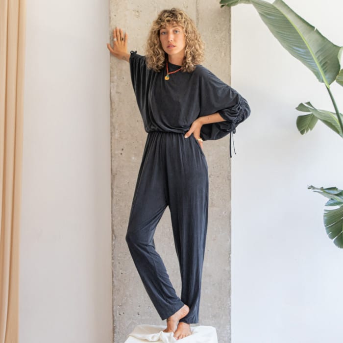 Batwing Jumpsuit slate black