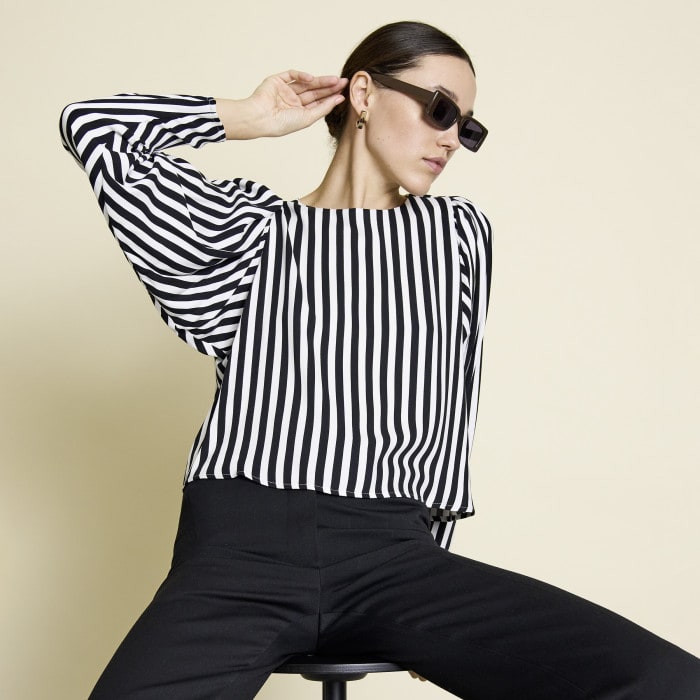 Blouse Orivesi stripe print