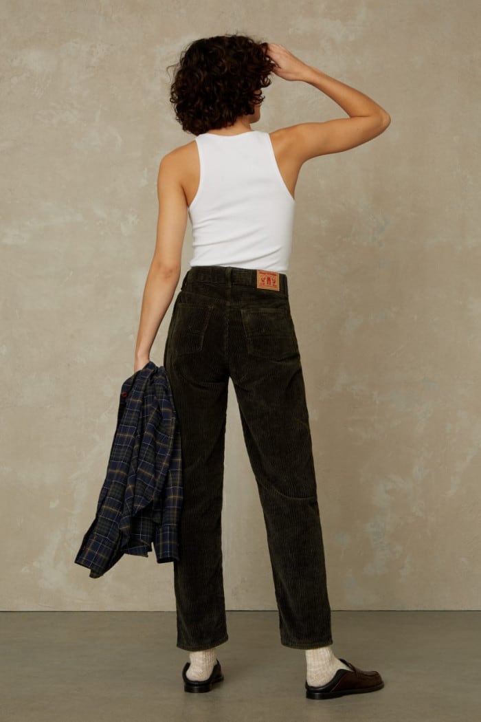 Caroline Cropped deep forest cord