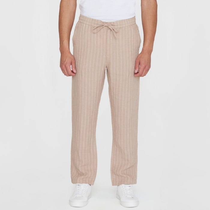 Fig Loose Striped Linen Pants beige stripe