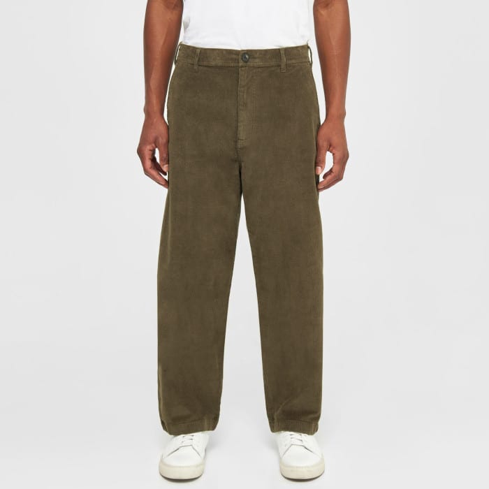 Flint Wide Corduroy Chino Pants dark olive