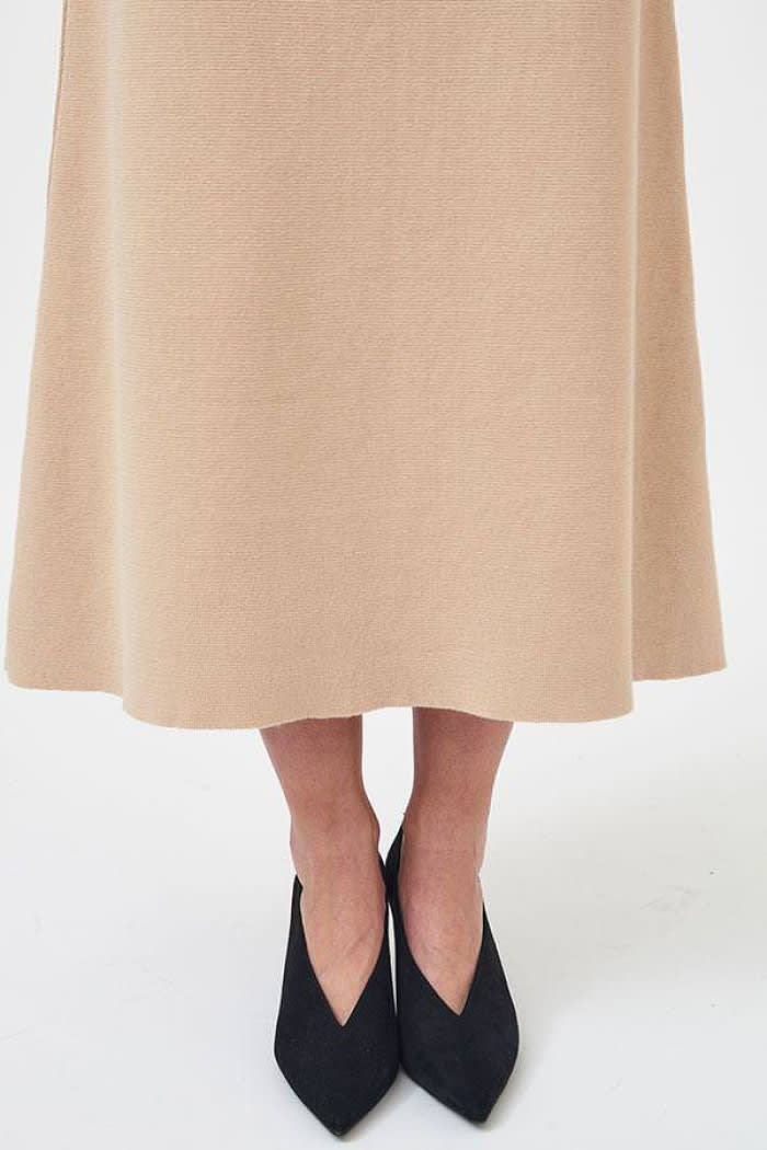 Knitted A-line Skirt sand