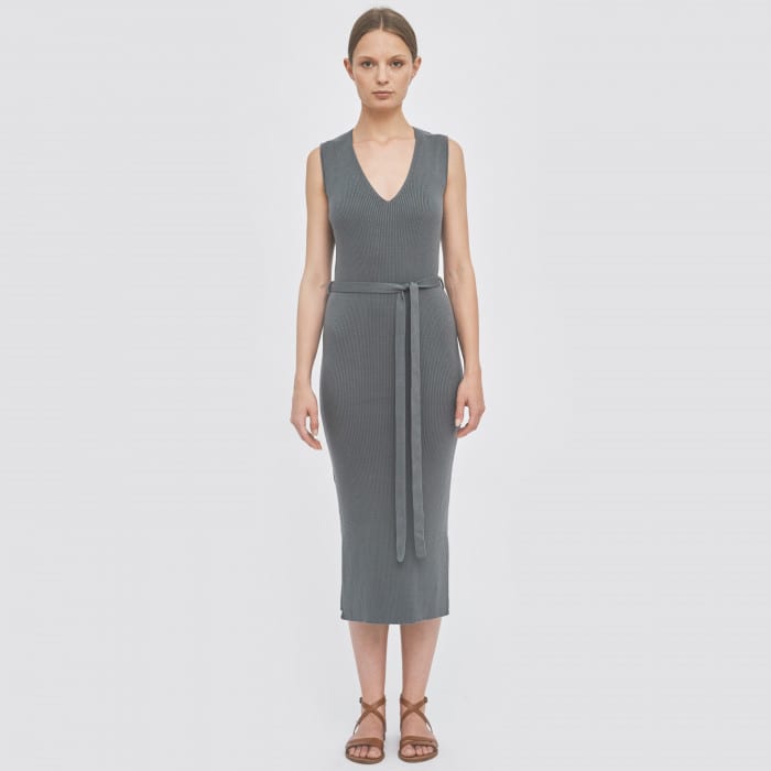 Knitted Dress wBelt grey