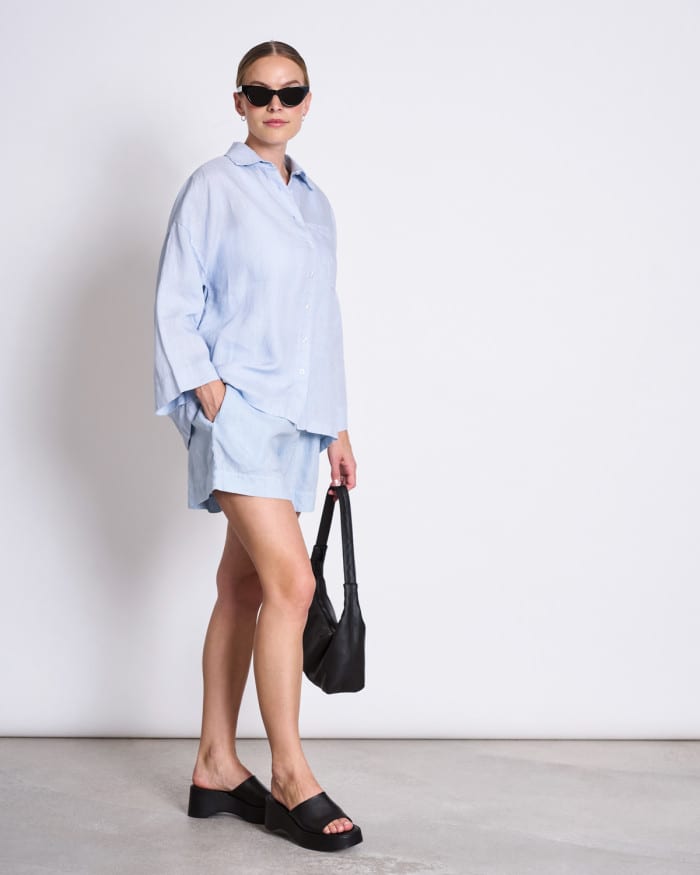 Linen Shirt Mons sky blue