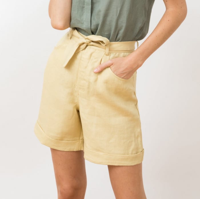 Linen Shorts Moon straw