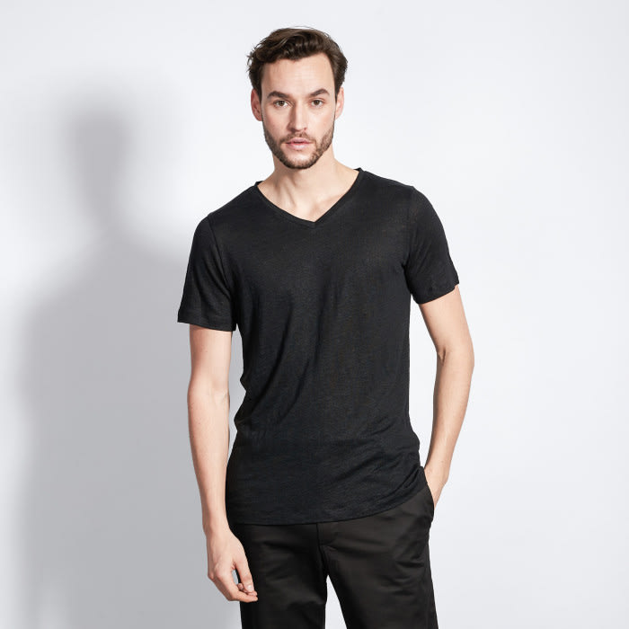 Men T-Shirt Vector linen black