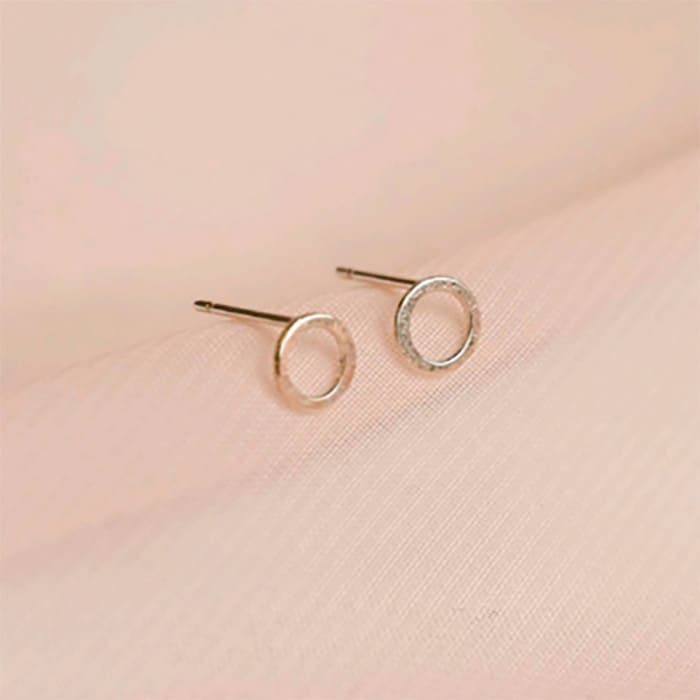 Mini Circle Stud Earrings silver