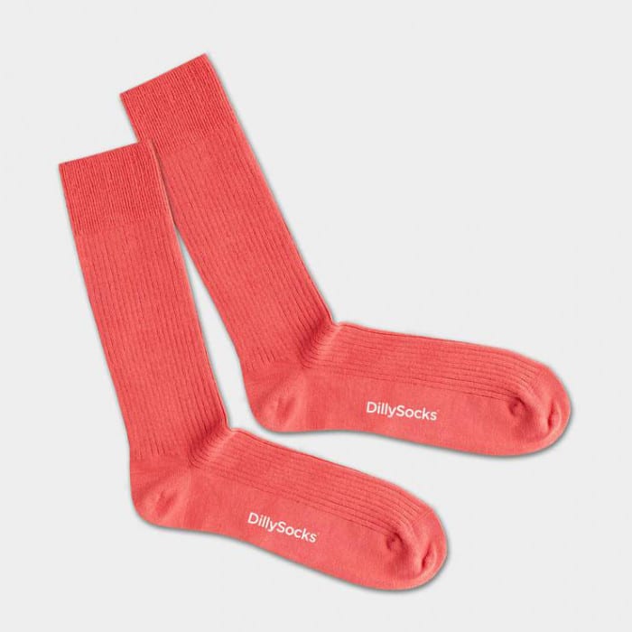 OneColor Ribbed Socks coral red