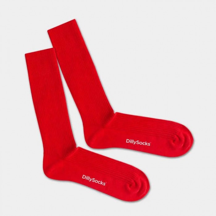 OneColor Ribbed Socks ferrari red