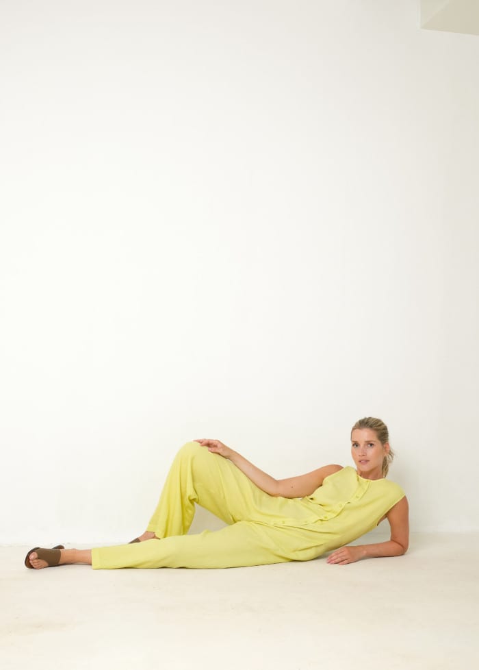 Pleated Jumpsuit Sleeveless light lime