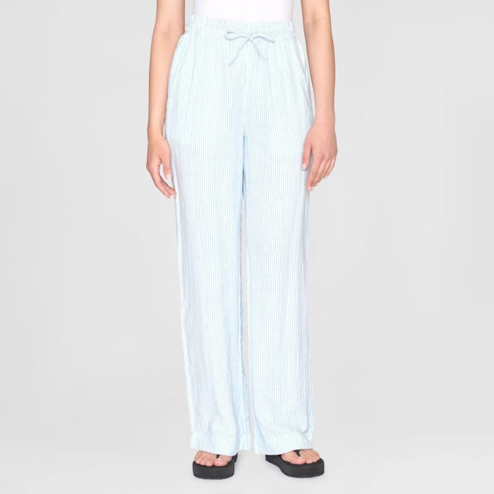 Posey Wide Mid-Rise Double Faced Stripe Pants blue stripe